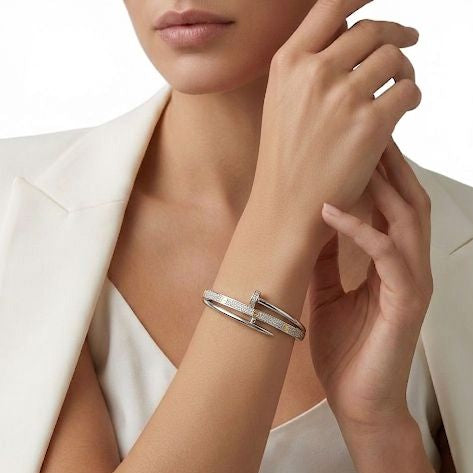 Two-Tone Pave Nail Bangle