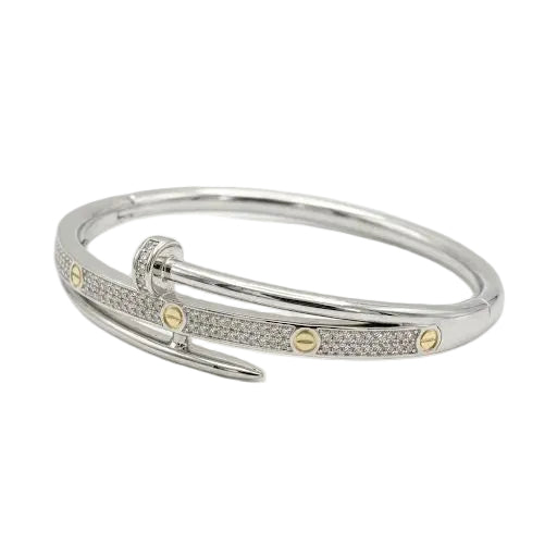 Two-Tone Pave Nail Bangle
