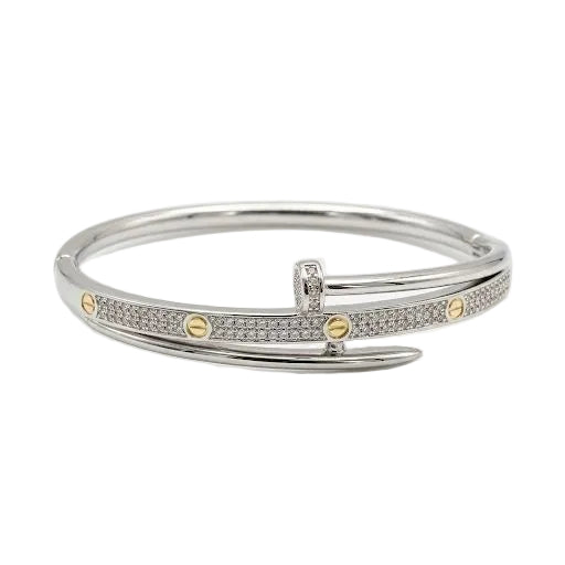Two-Tone Pave Nail Bangle