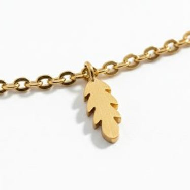 Gold Tree Necklace with Leaves