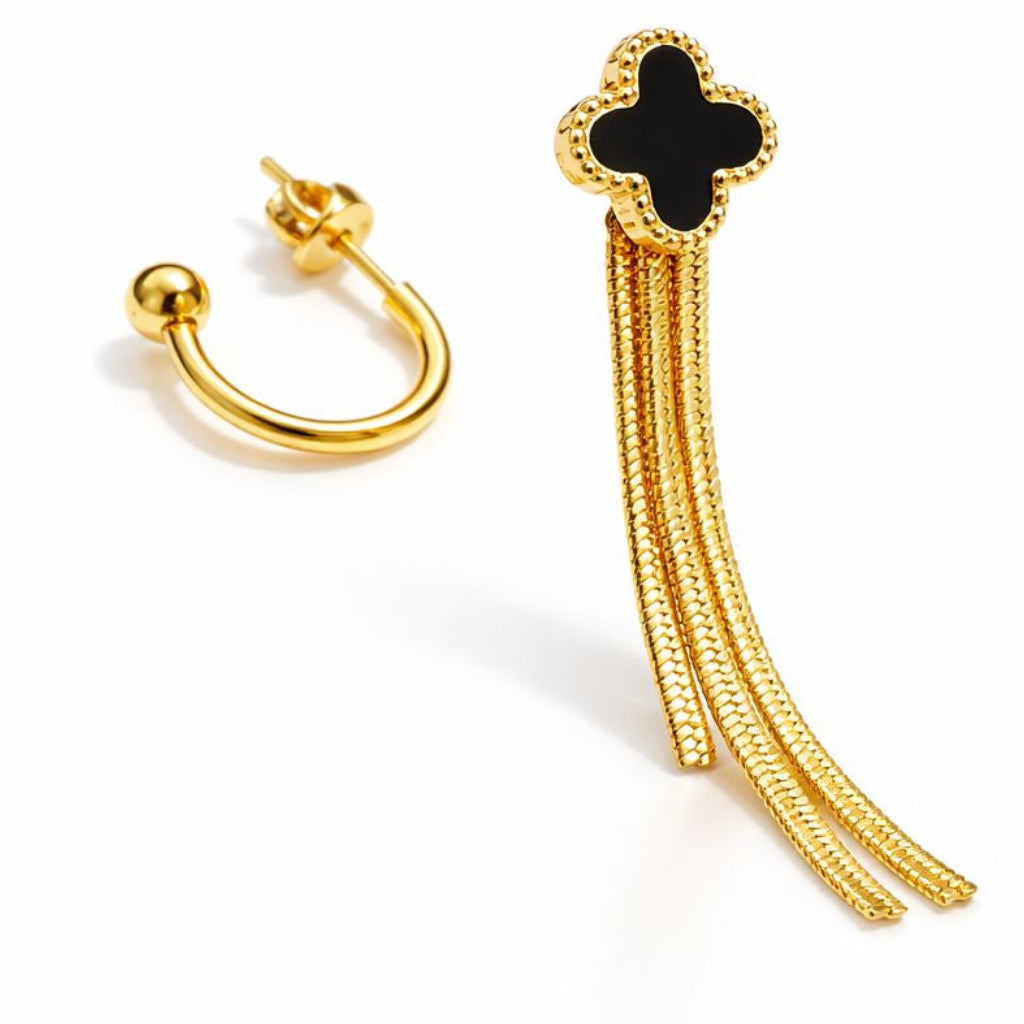 Gold & Black Van Cleef Drop Earrings