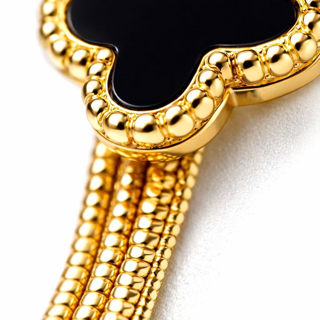 Gold & Black Van Cleef Drop Earrings