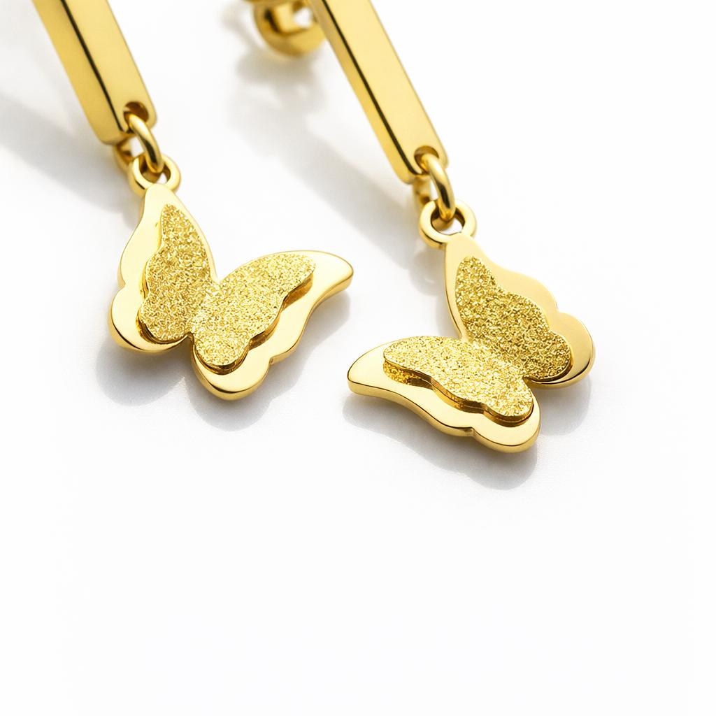Gold Butterfly Stud Earrings