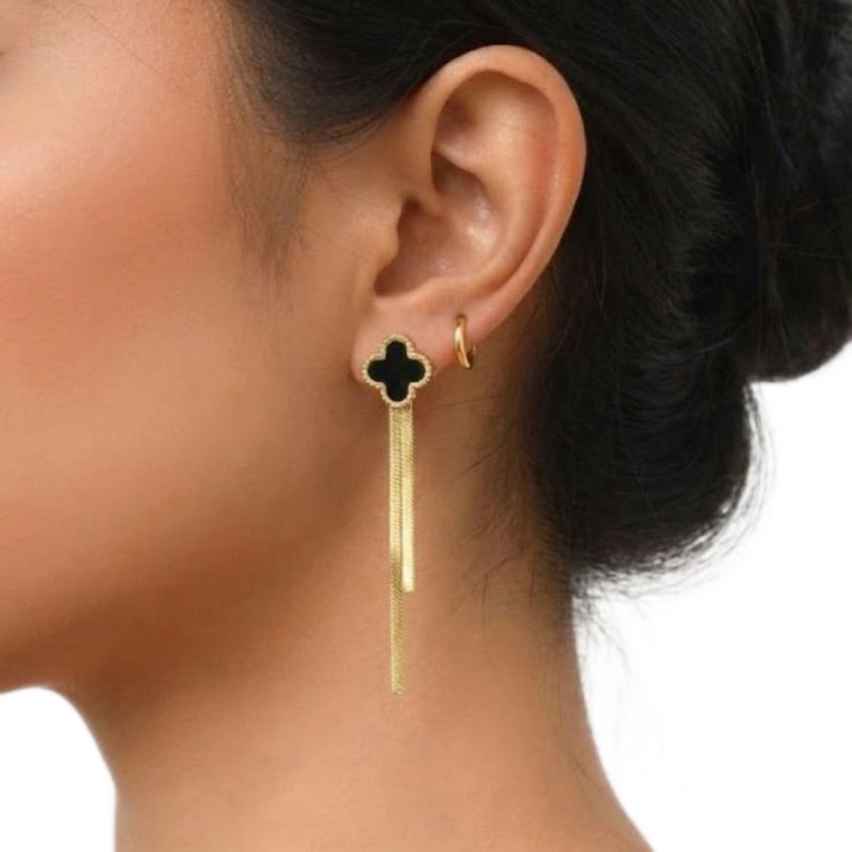 Gold & Black Van Cleef Drop Earrings
