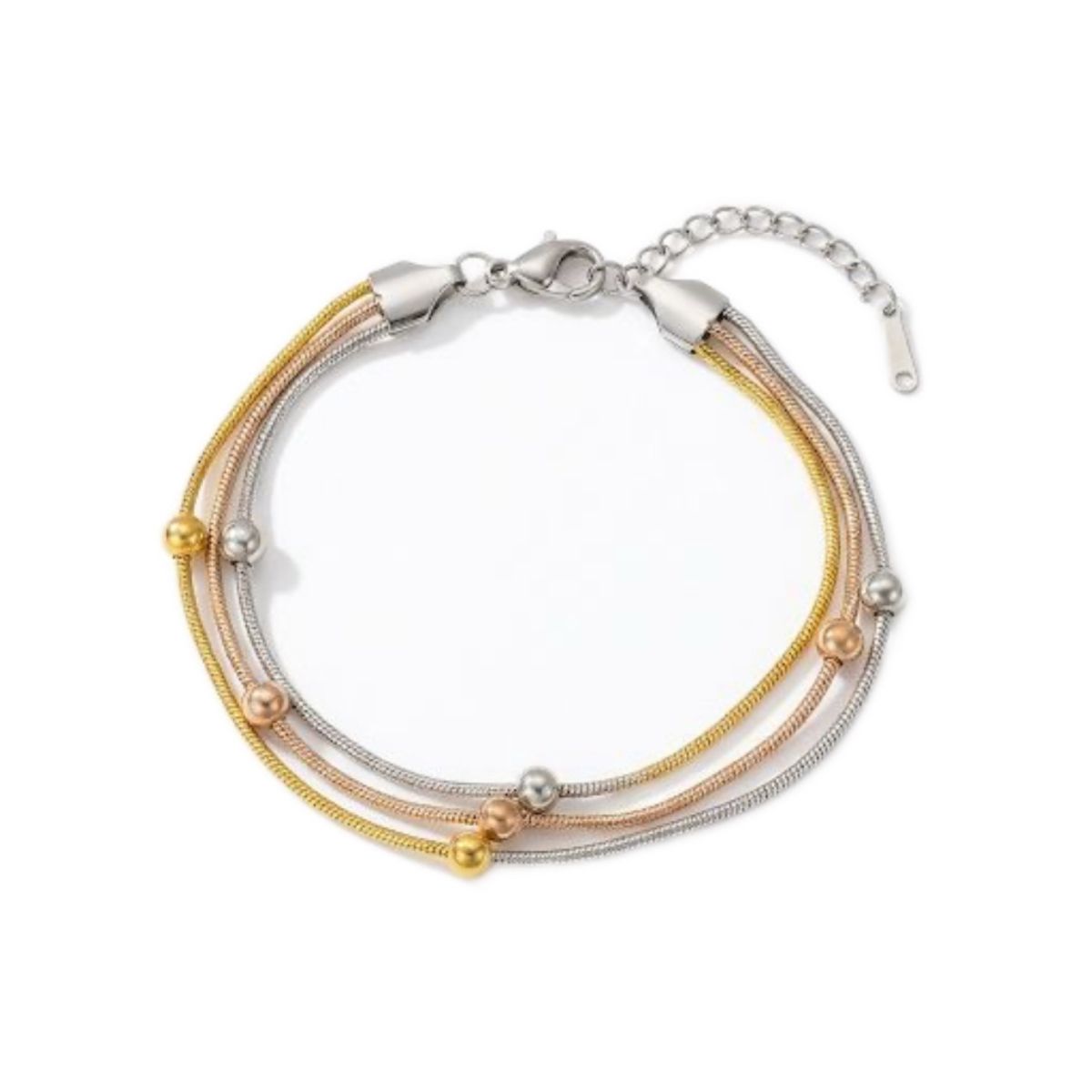 Triple Colours Dots In Chain Bracelet