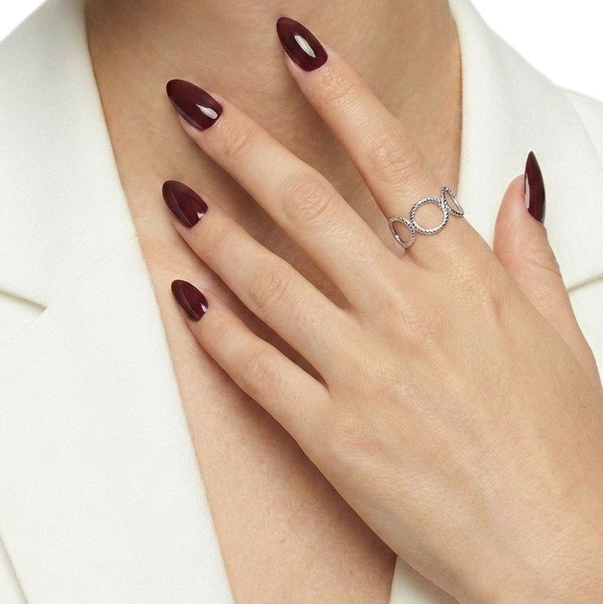 Silver Interlocking Circle Ring