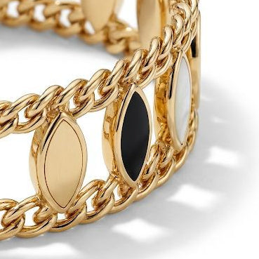 Gold Double Chain Marquise Bracelet