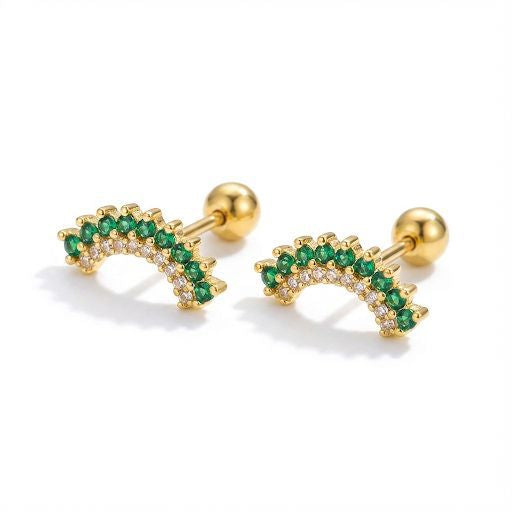 Green Fan Earrings