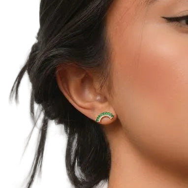 Green Fan Earrings