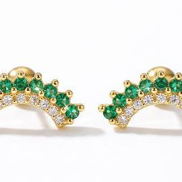Green Fan Earrings