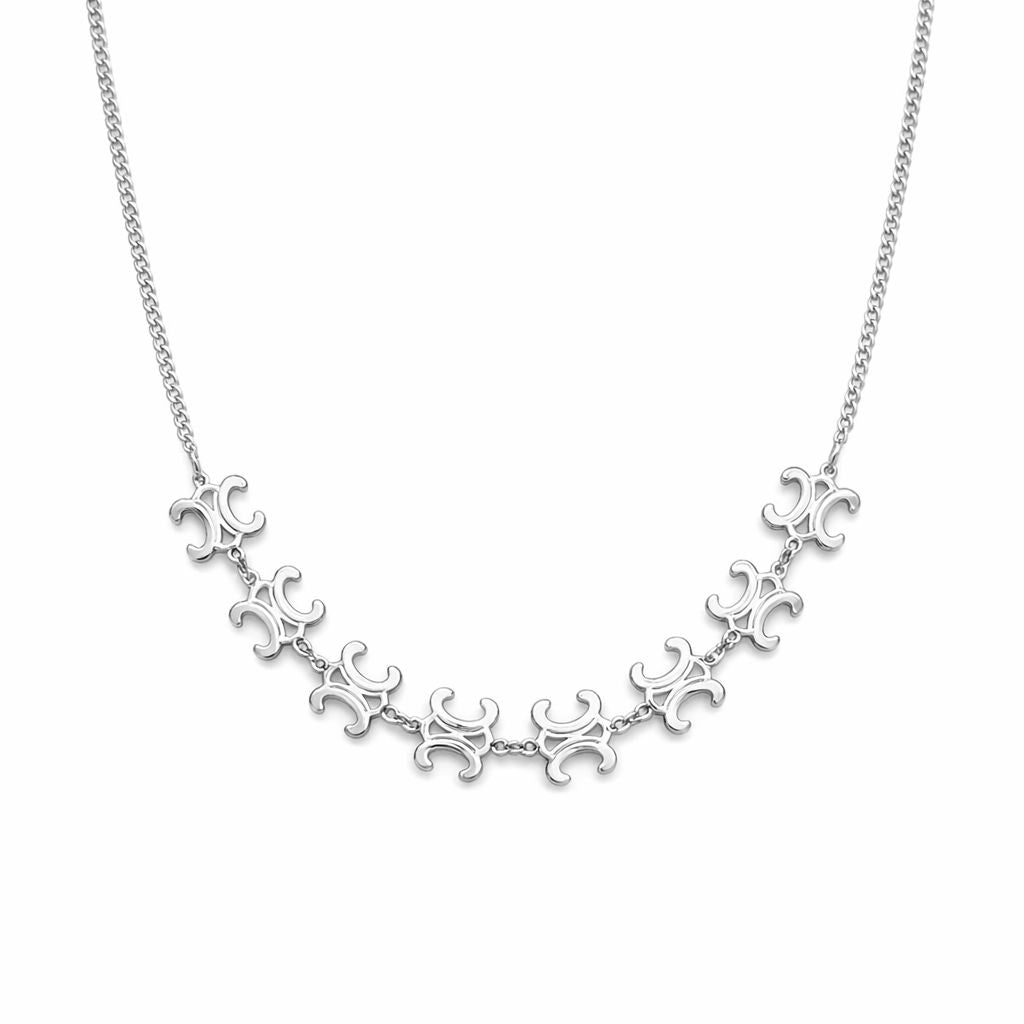 Silver Vintage-Inspired Filigree Link Necklace