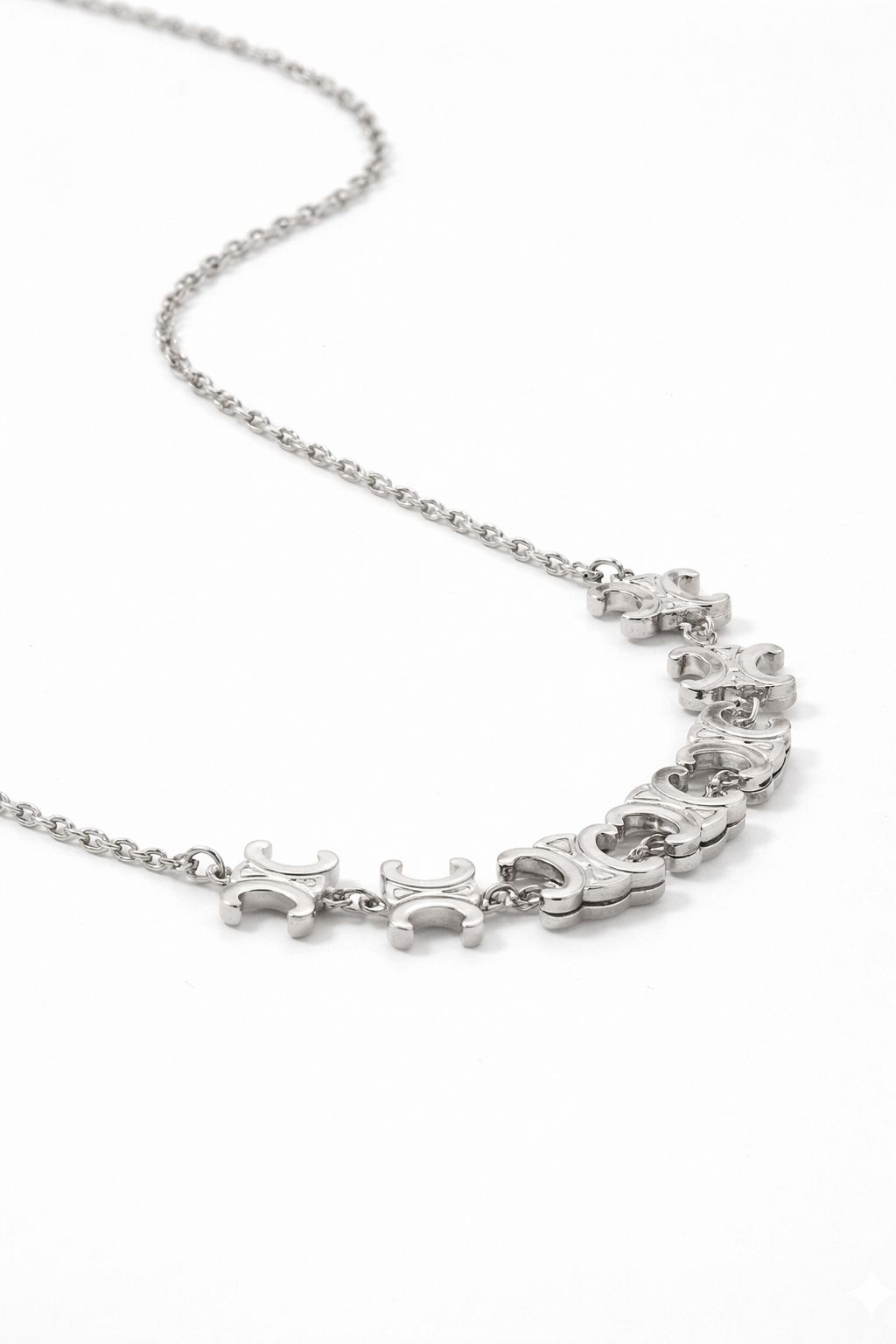 Silver Vintage-Inspired Filigree Link Necklace