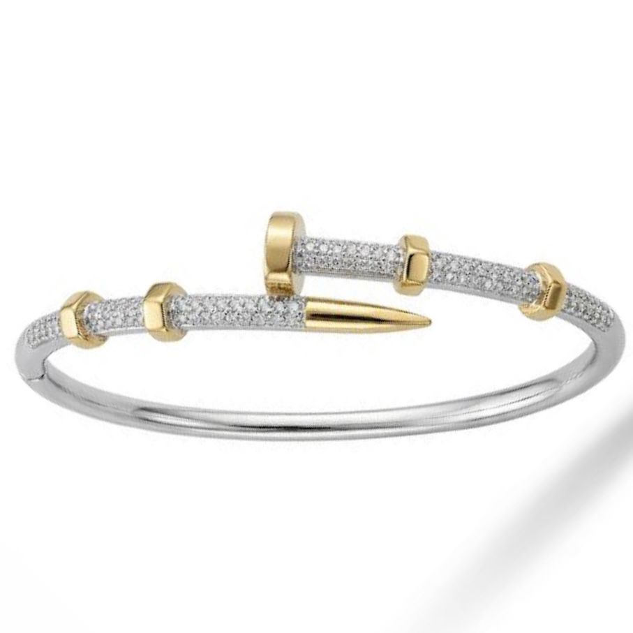 Gold & Silver Nail Bangle
