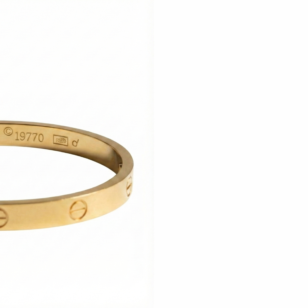 Love Bracelet Inspired Golden Bangle