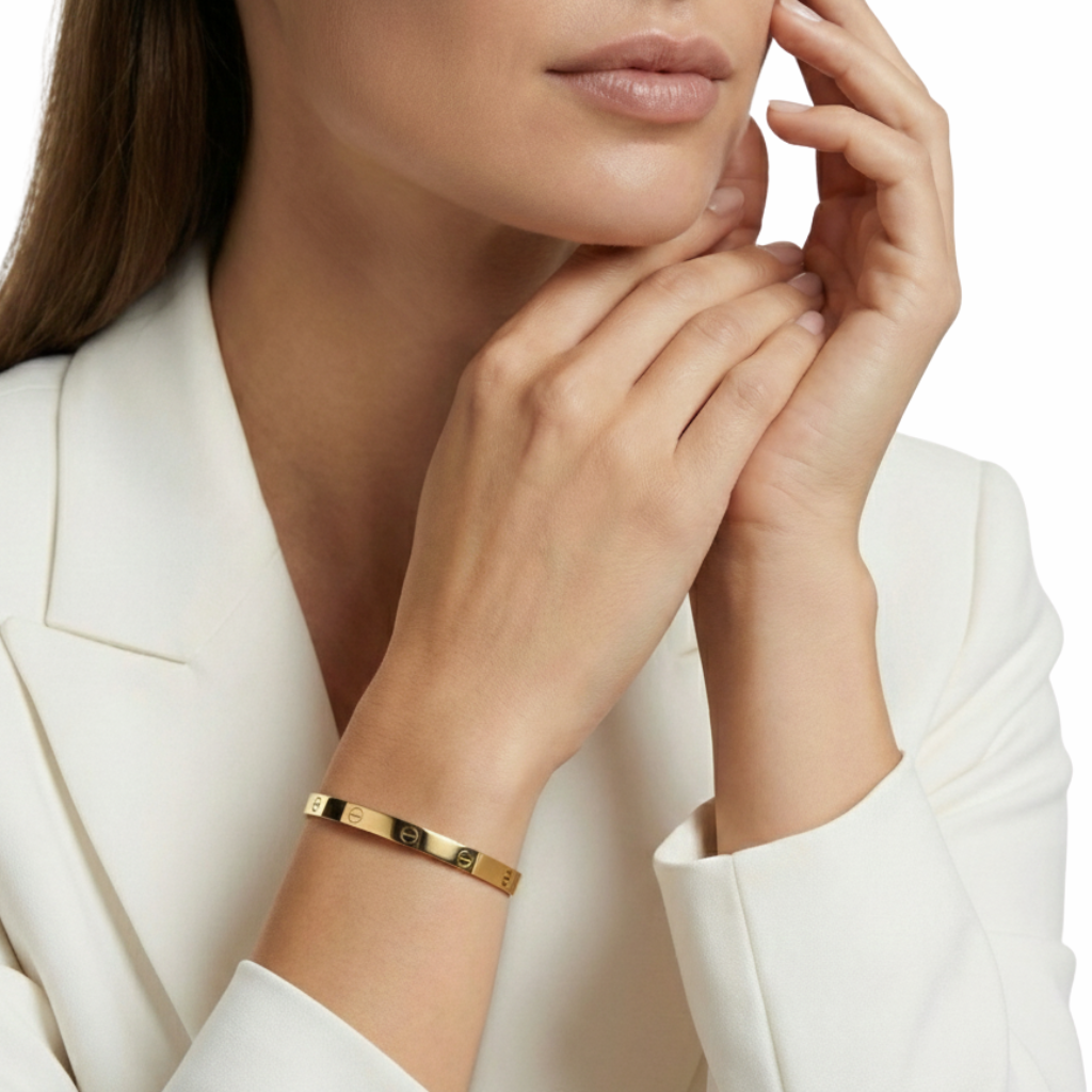 Love Bracelet Inspired Golden Bangle