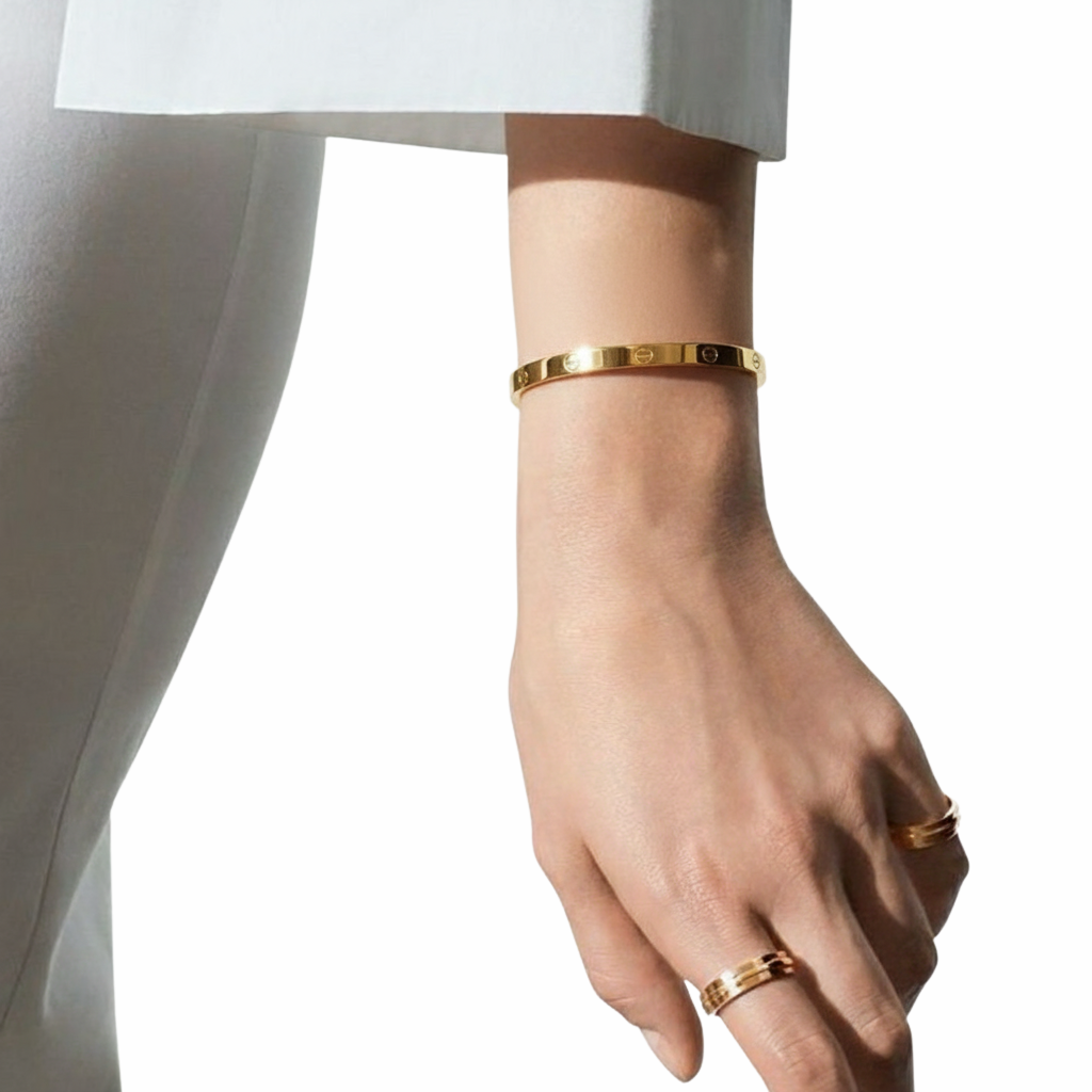 Love Bracelet Inspired Golden Bangle
