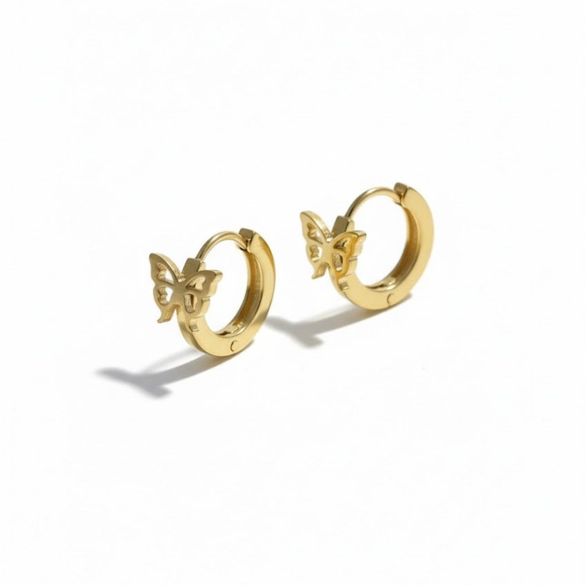 Small Gold Butterfly Hoop