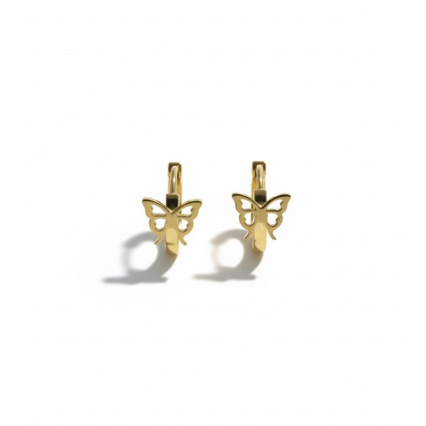 Small Gold Butterfly Hoop