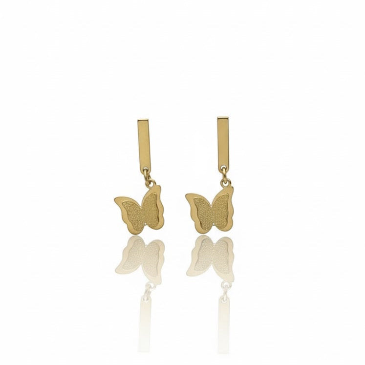Gold Butterfly Stud Earrings