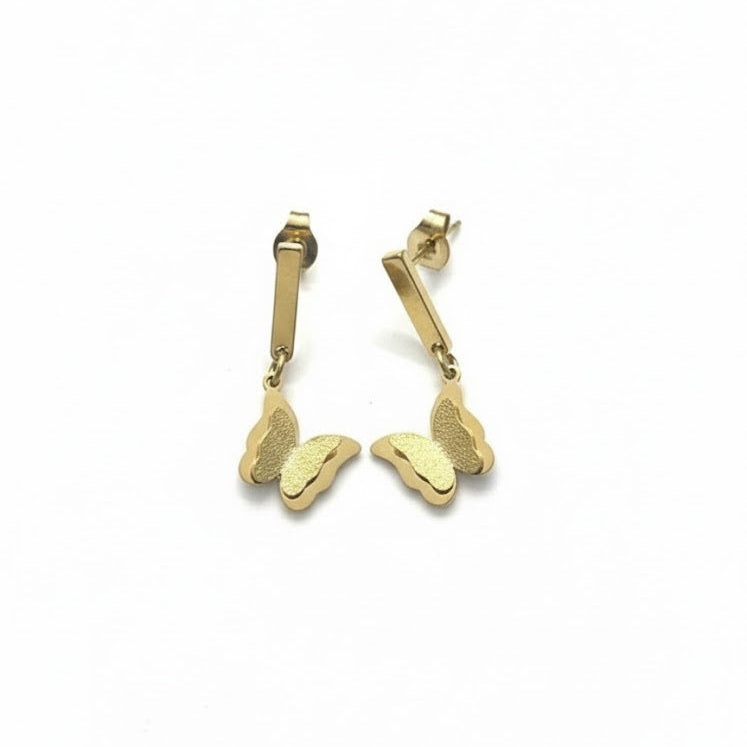 Gold Butterfly Stud Earrings