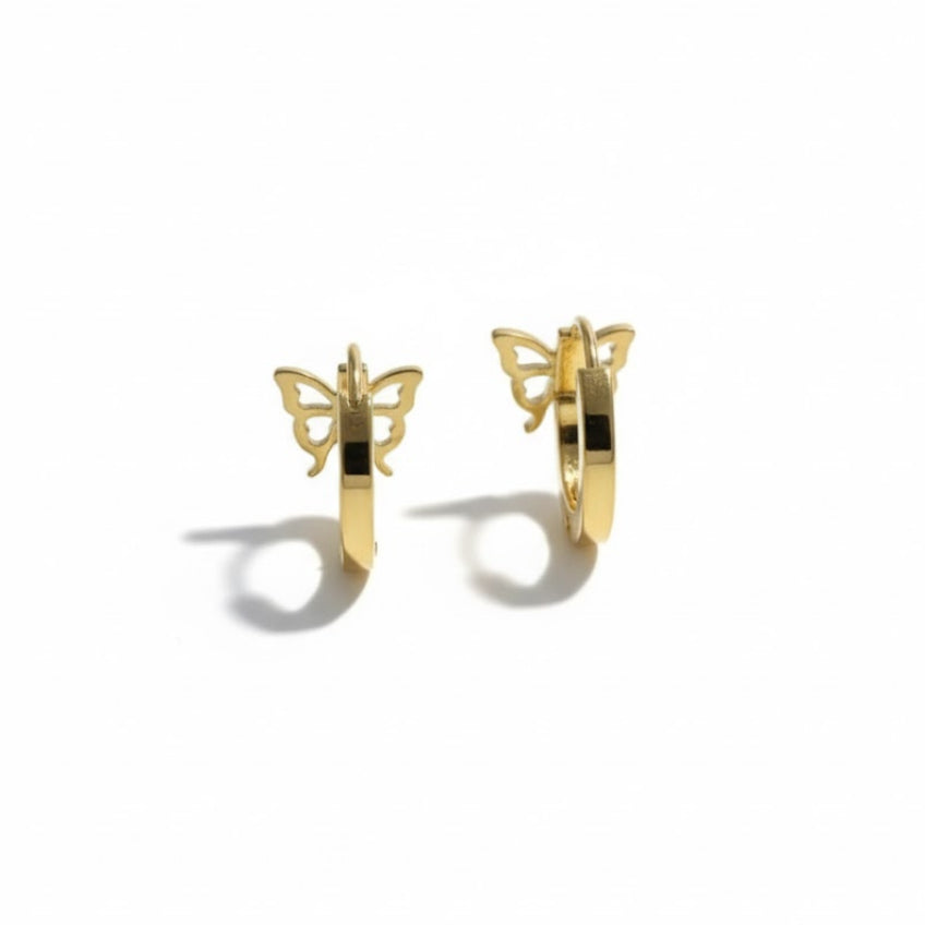 Small Gold Butterfly Hoop