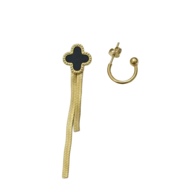 Gold & Black Van Cleef Drop Earrings