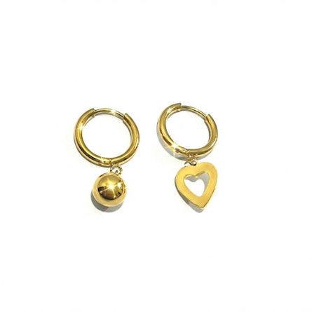 Minimalist Gold Heart Dangle Earrings